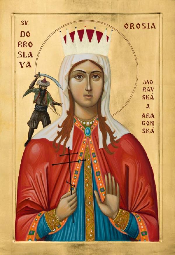 Ikona sv. Dobroslavy je “napsaná” paní Janou Baudišovou a je k ní možné putovat do pravoslavného chrámu sv. Václava v Brně.